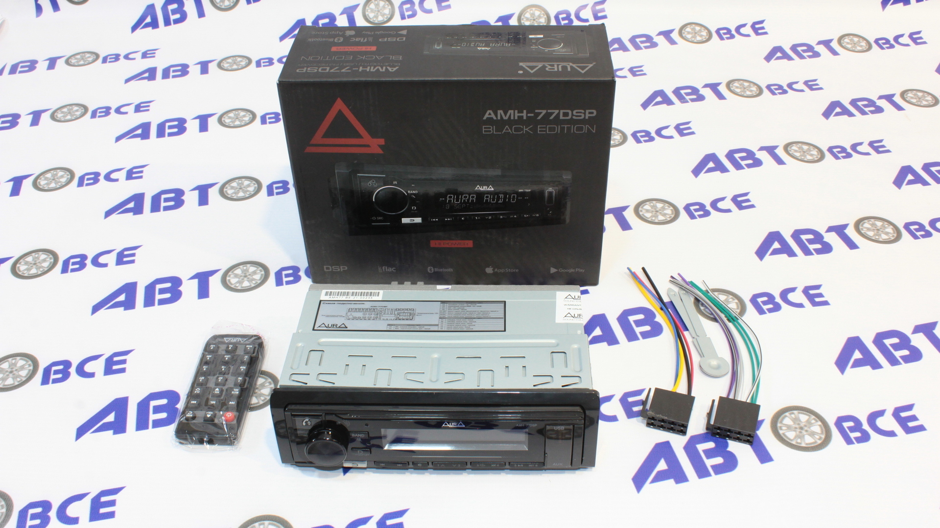 Автомагнитола (магнитофон) 1din белая (USB/BT/SD/FM/AUX) AMH77DSP с DSP  процессором AURA - АудиоТовары